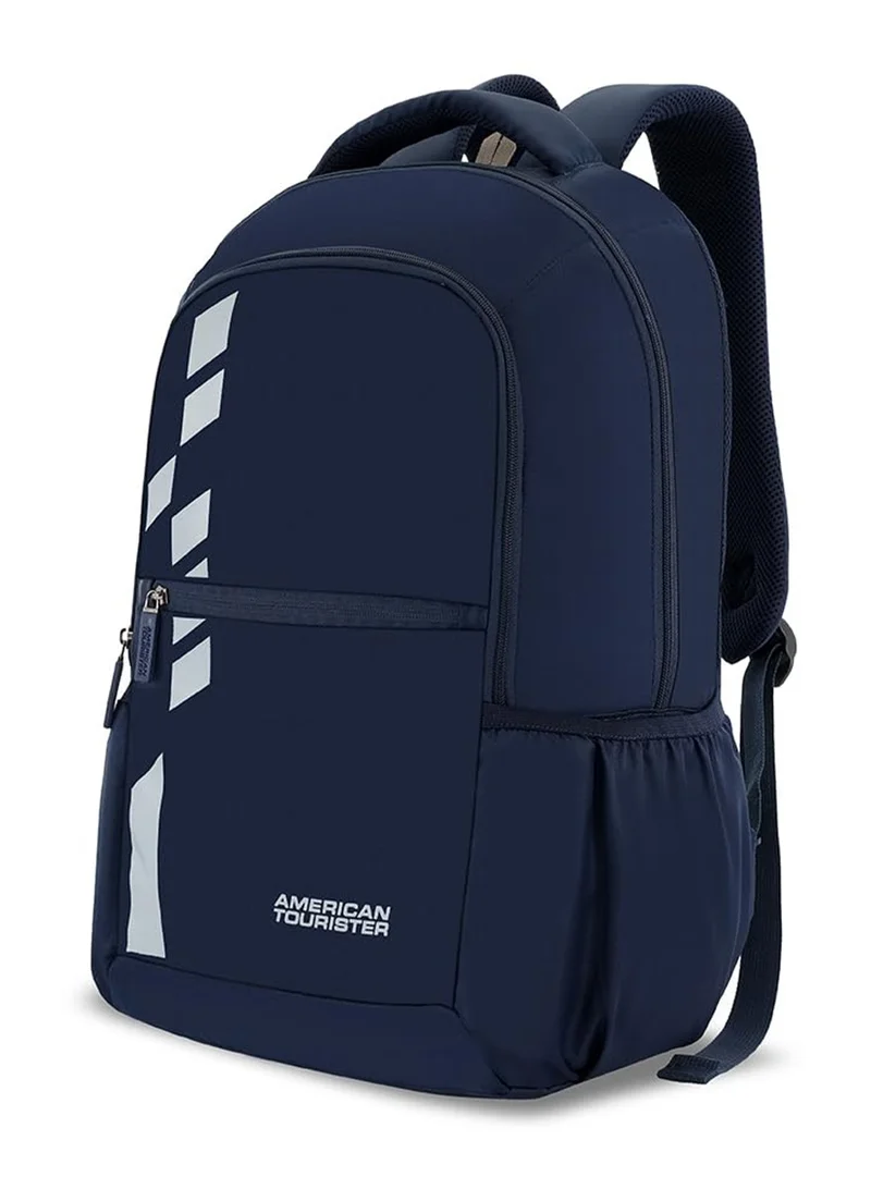 American Tourister Slate 2.0 Backpack 02, 34L Capacity, Polyester, Navy Blue|Fits 15.6" Laptop|Designed For Comfort|Voluminous Front Pocket|Lightweight|Bottle Holder - 1 Year International Warranty