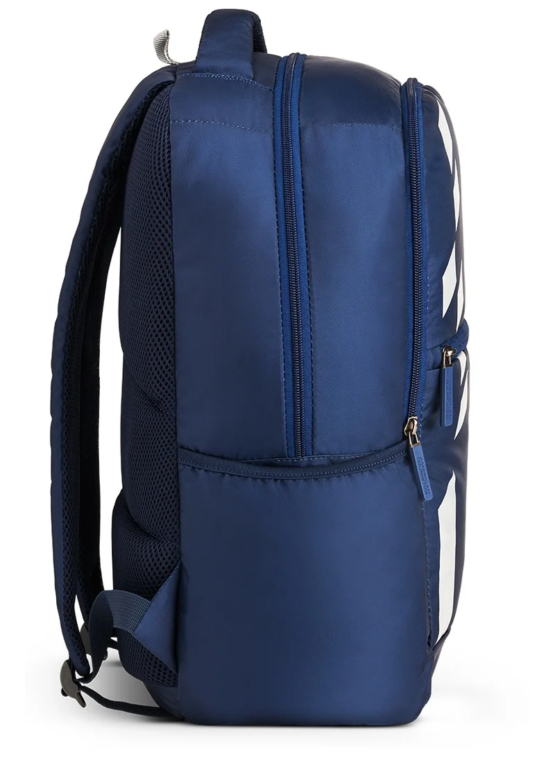 American Tourister Navy Blue Slate 2.0 Backpack 02, 34L Capacity, Polyester, Navy Blue|Fits 15.6" Laptop|Designed For Comfort|Voluminous Front Pocket|Lightweight|Bottle Holder - 1 Year International Warranty  | Best Price UAE