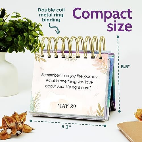 T MARIE 2026 Reach Your Goals Daily Desk Calendar - Motivational Gift and Positive Affirmations for Women - Perpetual Calendar, Cute Office Decor, Gratitude and Self Care Gifts for Women, Inspirational Desk Accessories - Image 5