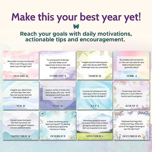 T MARIE 2026 Reach Your Goals Daily Desk Calendar - Motivational Gift and Positive Affirmations for Women - Perpetual Calendar, Cute Office Decor, Gratitude and Self Care Gifts for Women, Inspirational Desk Accessories - Image 2