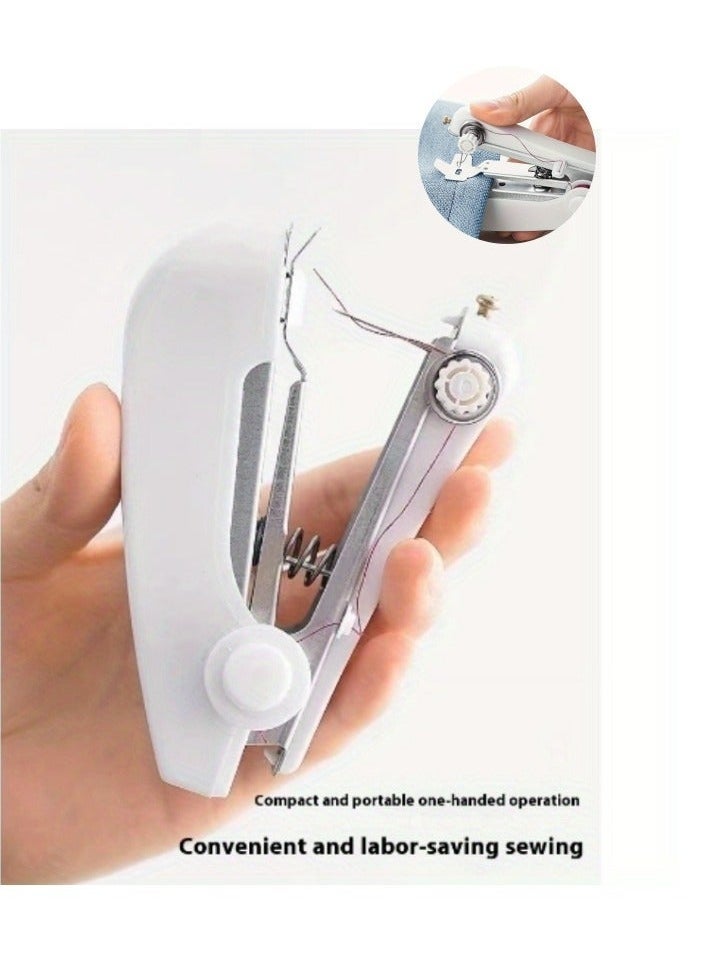 Portable Manual Sewing Machine Set,Compact Handheld Mini Sewing Machine - Portable, No-Power Needed, Pocket-Sized For On-The-Go Repairs, Hand Sewing Machine for Clothing, Silk, Hem, Curtain, Fabric - Image 1