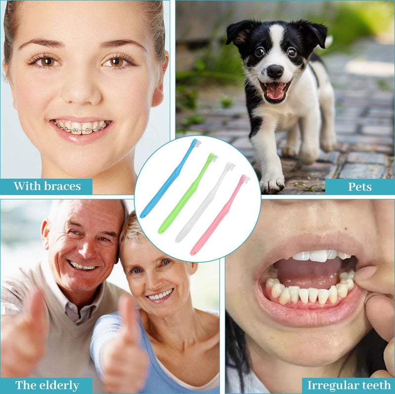 Ceonam 4 Pack End Tuft Toothbrush, Small Head Single Tuft Orthodontic Toothbrush for Wisdom Teeth, Soft Trim Compact Interdental Brush - Image 4