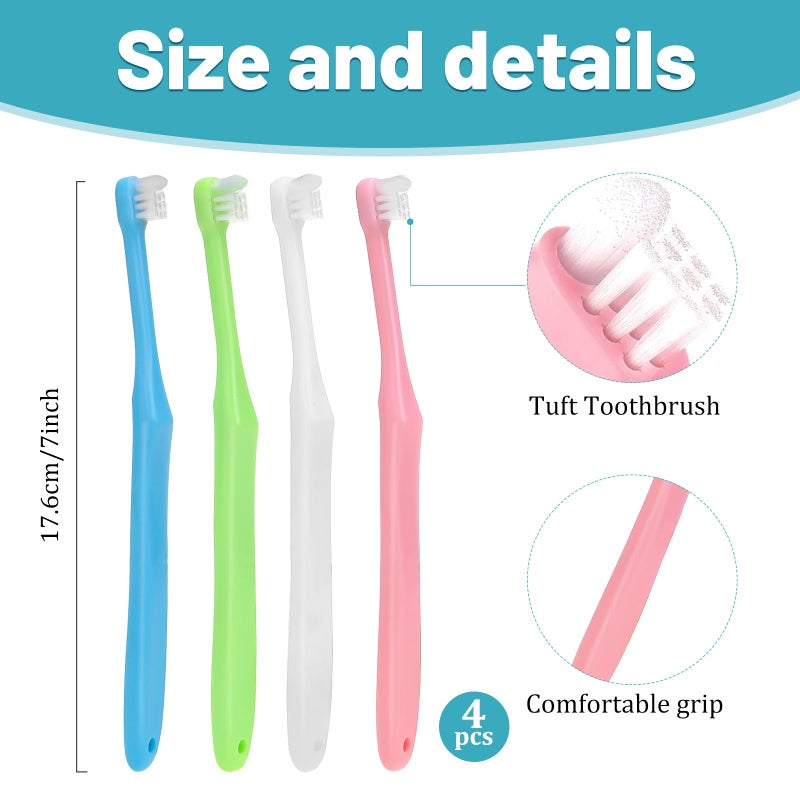 Ceonam 4 Pack End Tuft Toothbrush, Small Head Single Tuft Orthodontic Toothbrush for Wisdom Teeth, Soft Trim Compact Interdental Brush - Image 2