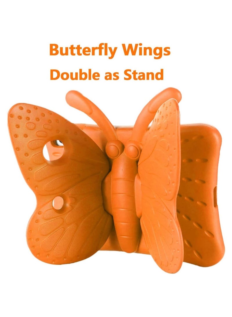 IAF iPad 9th 8th 7th Generation Case Kids Girls, Cute Butterfly Shockproof EVA Foam Super Protection Stand Cover for iPad 2021 2020 2019 10.2" and iPad Air 3 Pro 10.5" - Orange - Image 2