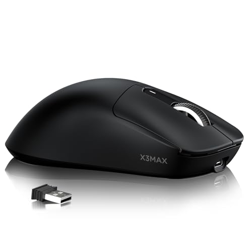 MAMBASNAKE Attack Shark X3MAX Wireless Gaming Mouse,PixArt PAW3950 42000 DPI,49g Ultralight Tri-Mode(BT5.4/2.4GHz/Wired), 1K Polling Rate Programmable Computer Mice for PC/MAC/Win - Black - Image 1