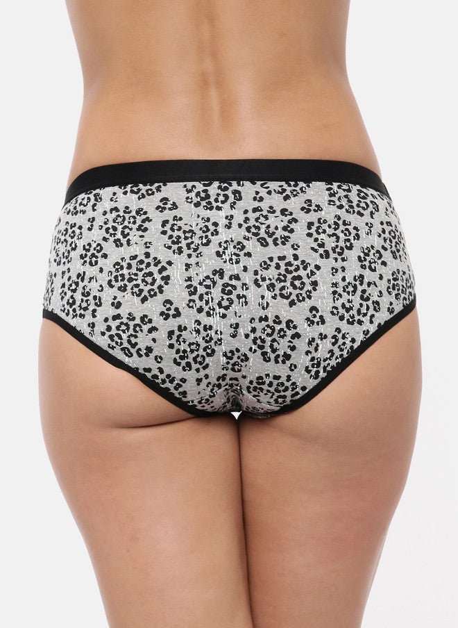 Red Rose RedRose Women Pack Of 3 Printed Hipster Briefs in Blue and Grey - Image 4