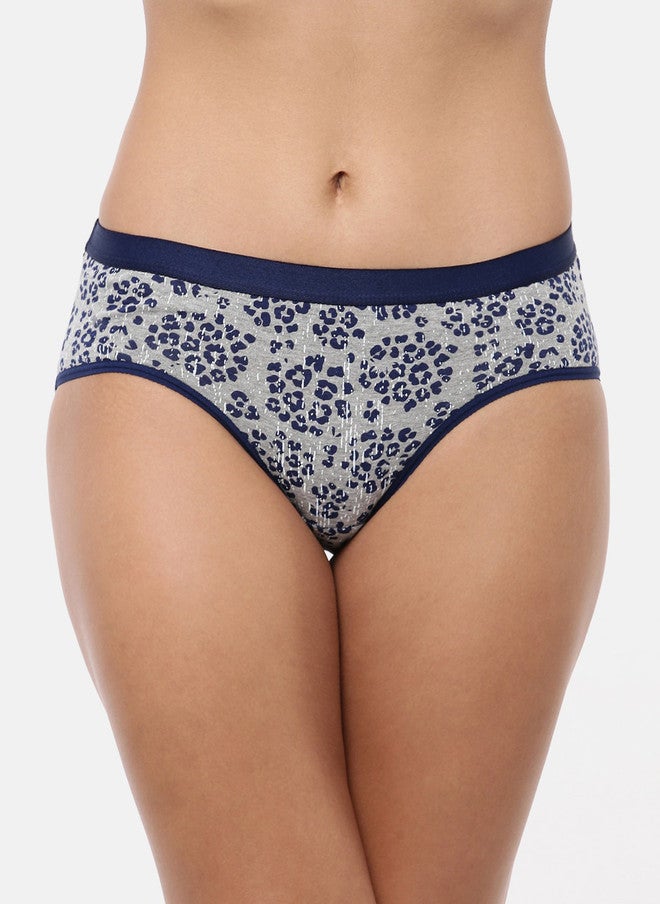 Red Rose RedRose Women Pack Of 3 Printed Hipster Briefs in Blue and Grey - Image 3