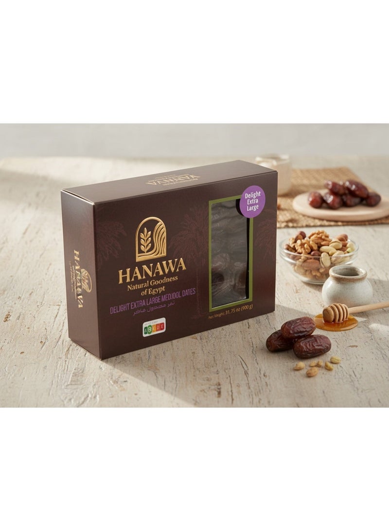 HANAWA Delight SUPER JUMBOO Egyptian Medjool Dates 900g | Natural Luxury Dates | Vegan | No Added Sugar - Image 2