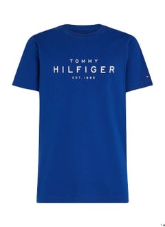 TOMMY HILFIGER Men's Big Hilfiger T-shirt - Cotton, Blue  - Image 4
