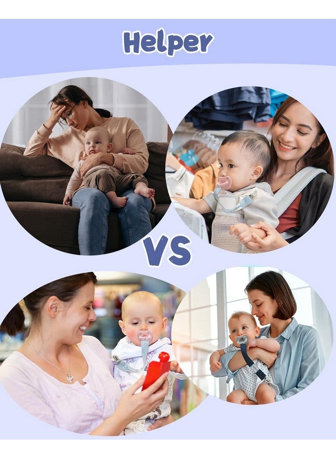 بيبي جول مشابك مصاصة بيبي جول محايدة، عبوة من 8 مشابك حامل مصاصة للأطفال الأولاد والبنات، تناسب معظم أنواع المصاصات، والملاهي، وعضاضات الأطفال، والألعاب والهدايا 8MP41-B - Image 3