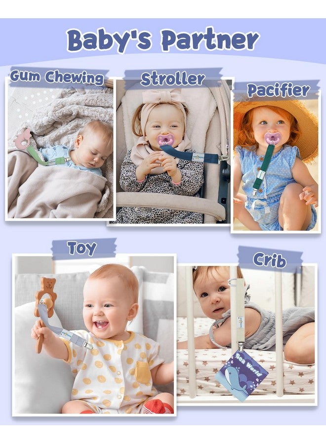 بيبي جول مشابك مصاصة بيبي جول محايدة، عبوة من 8 مشابك حامل مصاصة للأطفال الأولاد والبنات، تناسب معظم أنواع المصاصات، والملاهي، وعضاضات الأطفال، والألعاب والهدايا 8MP41-B - Image 4