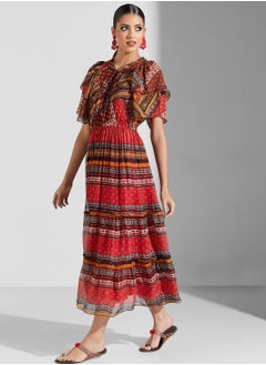 Label RITU KUMAR Ruffle Sleeve Printed Dress  - Image 1
