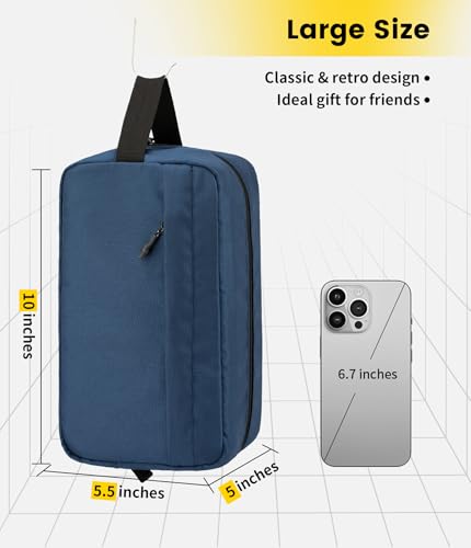 Vorspack Travel Toiletry Bag for Men Hanging Toiletries Bag Water Resistant Travel Bag for Toiletries Accessories Navy Blue - Image 5