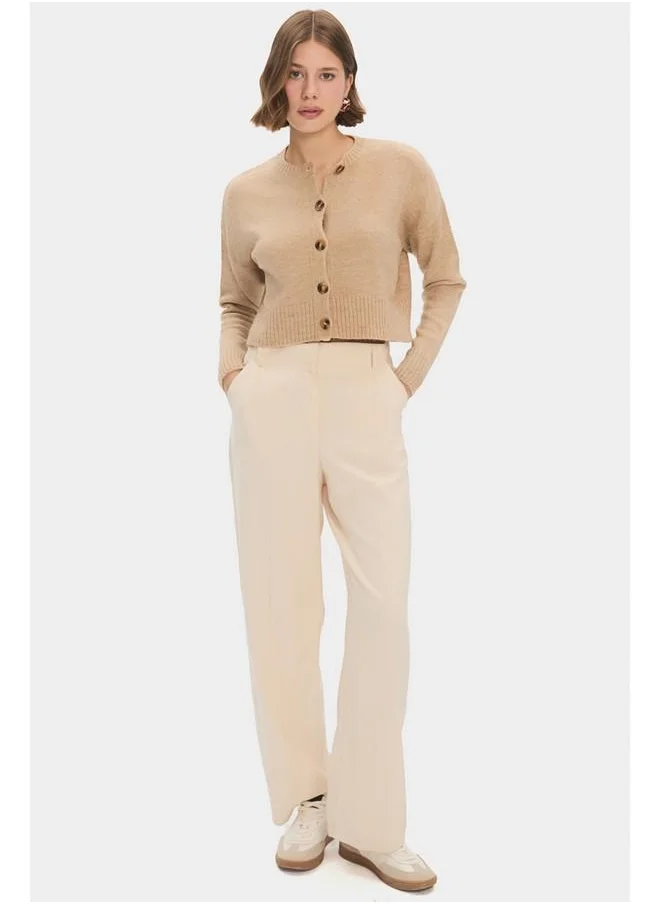 جون June Women Soft Textured Knitwear Cardigan Beige