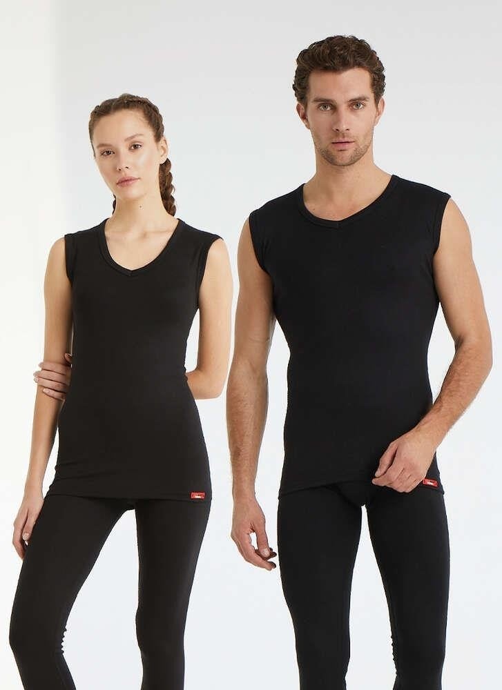 Blackspade V Neck Thermal Undershirt Unisex Black 9243 