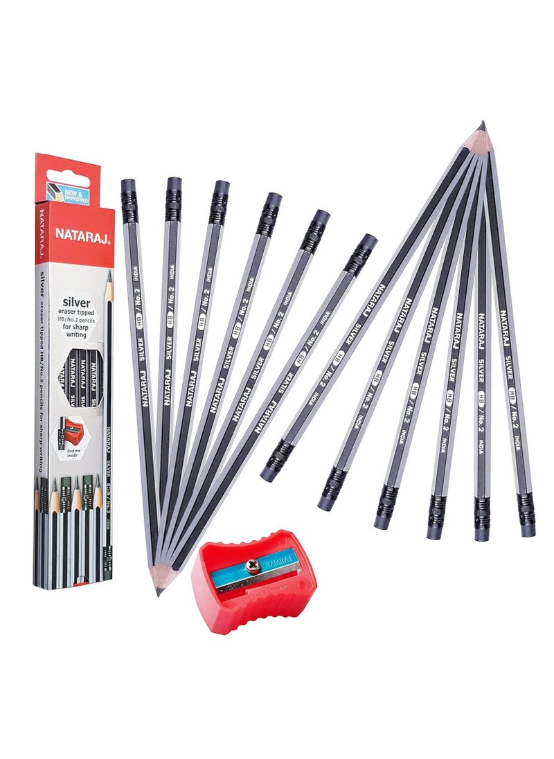 3-Pack Silver HB Graphite Pencils With Rubber Tips - pzsku/Z1EF37B2D8BC9AC7779E1Z/45/_/1718954030/dec5148b-8d52-4ad8-98e8-1c845111f4b1