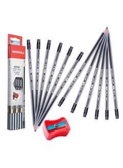 NATARAJ 3-Pack Silver HB Graphite Pencils With Rubber Tips  - Image 1