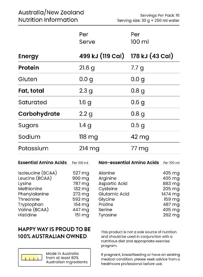 HappyWay Whey Chocolate Protein Powder 500G - Image 3