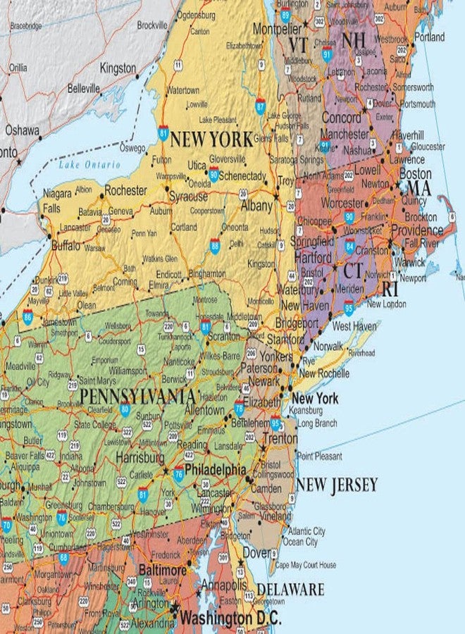 Swiftmaps 32x50 United States Classic Premier Blue Oceans 3D Wall Map Poster (Laminated) - Image 3