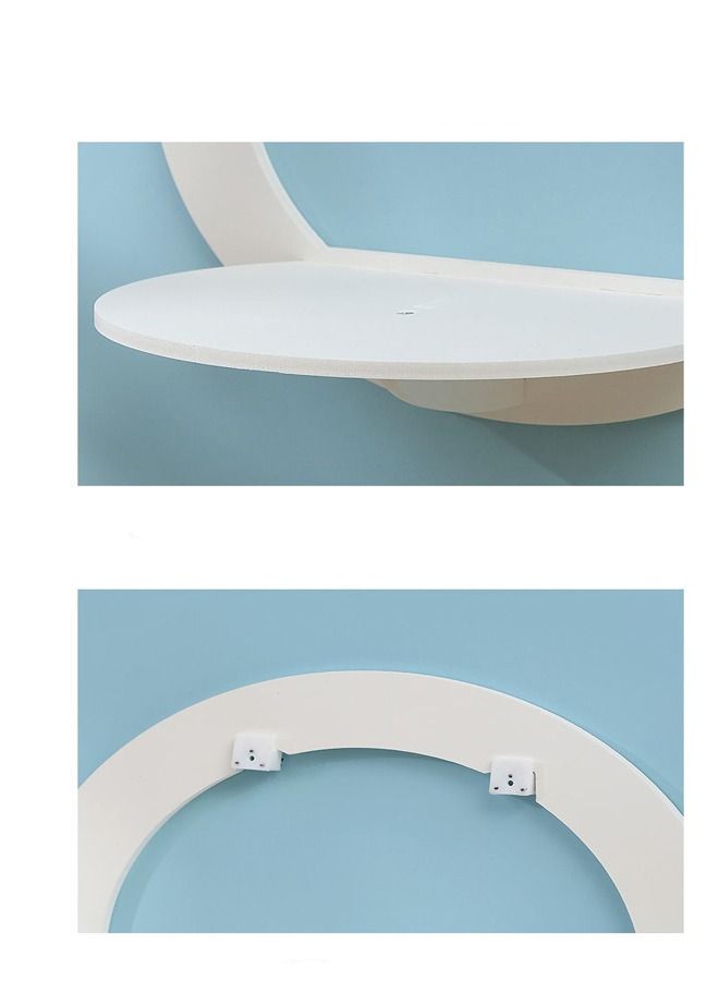 fashionhome رف حائط مكون من قطعتين حامل عرض بجانب السرير خالٍ من الثقب وحامل وعاء الزهور  - Image 3