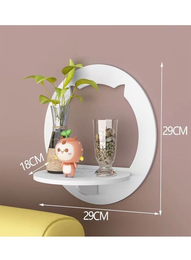 fashionhome رف حائط مكون من قطعتين حامل عرض بجانب السرير خالٍ من الثقب وحامل وعاء الزهور  - Image 4