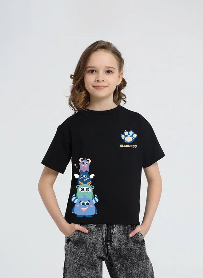 Children's Summer Cartoon Sports T-Shirt Short-Sleeved Cotton Sweat-Absorbent And Breathable Suitable For Boys And Girls​Suitable For 3-12 Years Old - Image 1