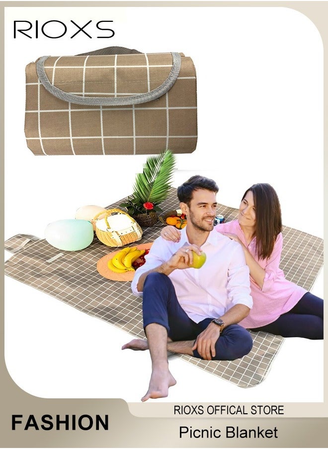 Picnic Blanket,Outdoor Foldable Blankets,Waterproof Beach Picnic Blanket,Portable Picnic Mat With Disposable Picnic Mats,For Camping Family Park Garden-Brown 200X200cm; 3-4 Person - pzsku/Z1EF39BD9F26FE81EE09BZ/45/_/1739937334/eee0db16-8c7b-4491-8a9e-81e59970932b