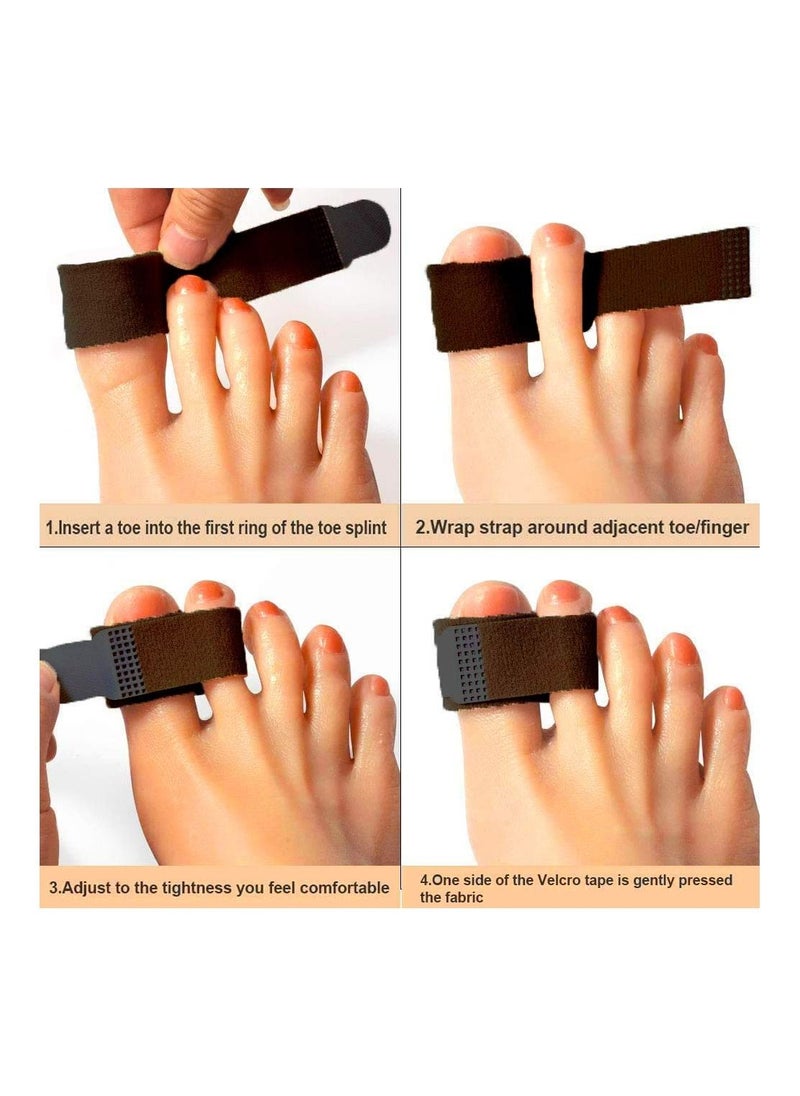 Generic - 2 Pieces Broken Toe Wraps Toe Splint Hammer Toe Straightener - Image 1