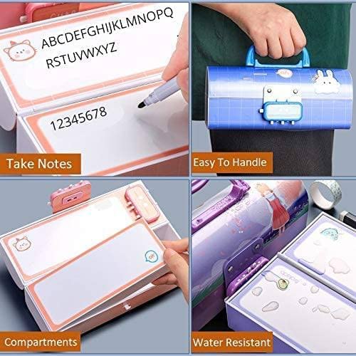 Rahasya Enterprise Pencil Cases/Pencil Box with Code Lock Pen Case Kids Pencil case Style Password Lock Pencil Box Case Multi-Layer Pencil Box for Boys Girls (Unicron_Pink 1_Pencil Case) - Image 3