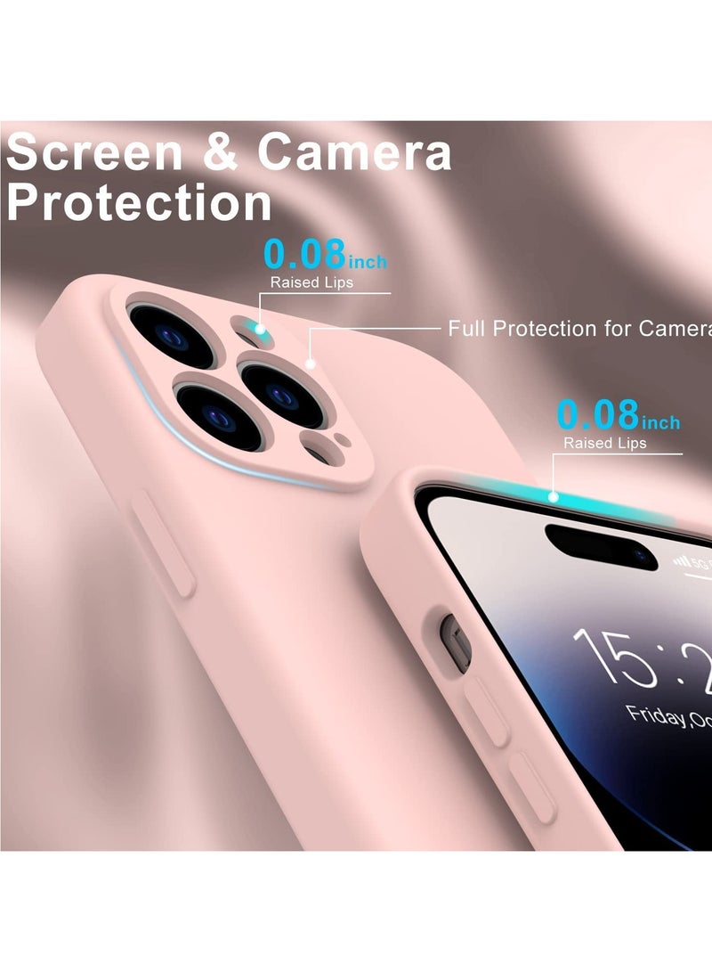 iPhone 14 Pro Max Case with Screen Protector,Enhance Camera Protection,Soft Flexible Silicone Gel Rubber Cover,Slim Fit Shockproof Protective Phone Case for iPhone 14 Pro Max 6.7" Baby Pink - Image 5