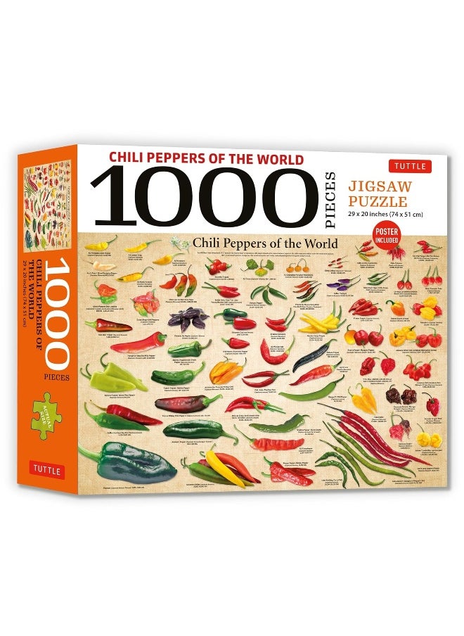 Chili Peppers of the World - 1000 Piece Jigsaw Puzzle: For Adults and Families - Finished Puzzle Size 29 X 20 Inch (74 X 51 CM); A3 Sized Poster  - Image 1