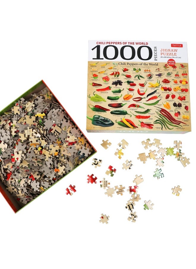 Chili Peppers of the World - 1000 Piece Jigsaw Puzzle: For Adults and Families - Finished Puzzle Size 29 X 20 Inch (74 X 51 CM); A3 Sized Poster  - Image 2