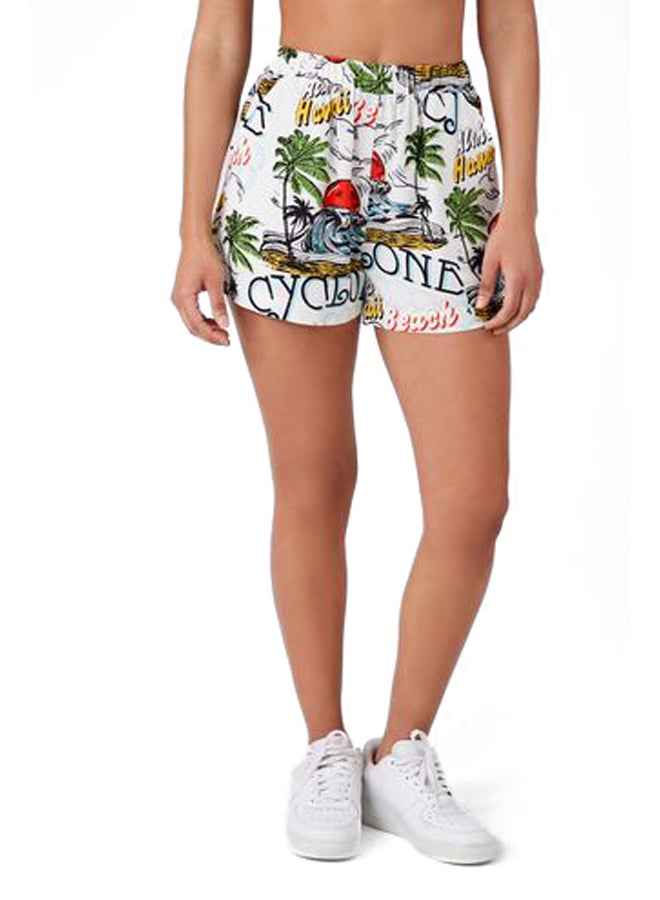 FOREVER 21 شورت برسومات الشاطئ الاستوائي سهل الارتداء - Image 2