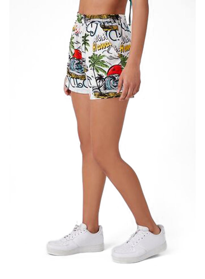 FOREVER 21 شورت برسومات الشاطئ الاستوائي سهل الارتداء - Image 3