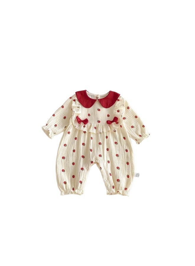 DOOKOO Baby Girls Playsuit with Back ons, Adorable Bodysuit with Colored Polka Dots, Ruffle Sleeve Jumpsuit, Newborn Summer Clothes, Casual Tops for Infants, Easy to Wear and Change Diapers - Image 4
