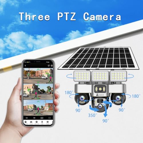 ApnaCam 15MP 4G Solar 3lens PTZ Camera Full HD Waterproof, Color Night Vision Outdoor Security Camera - Image 2