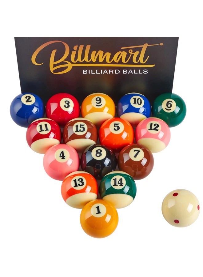 Billmart Premium Billiard Balls Pool Table Accessories 2-1/4" Regulation Size 16 Pool Balls Billiard Set - Image 1