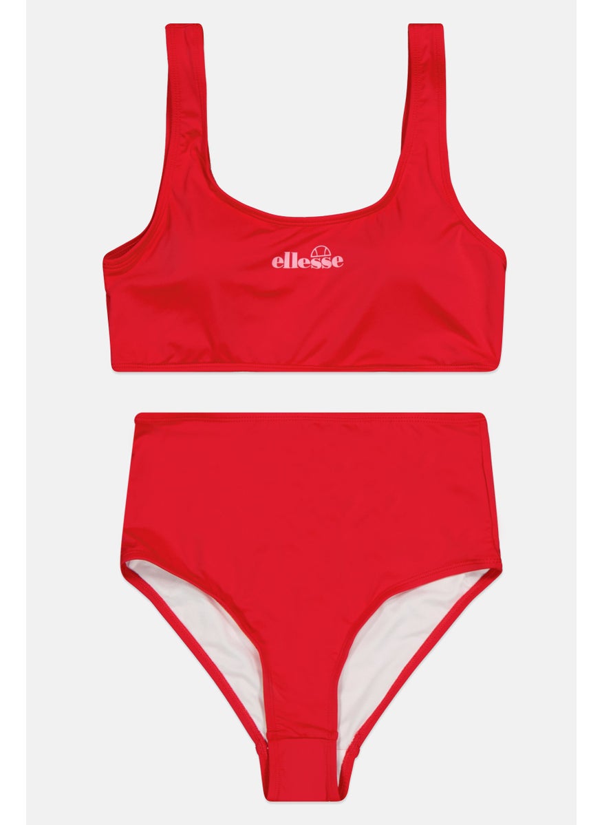 Ellesse Women 2 Pieces Bikini Top And Bottom Swimwear Set, Red  - Image 1