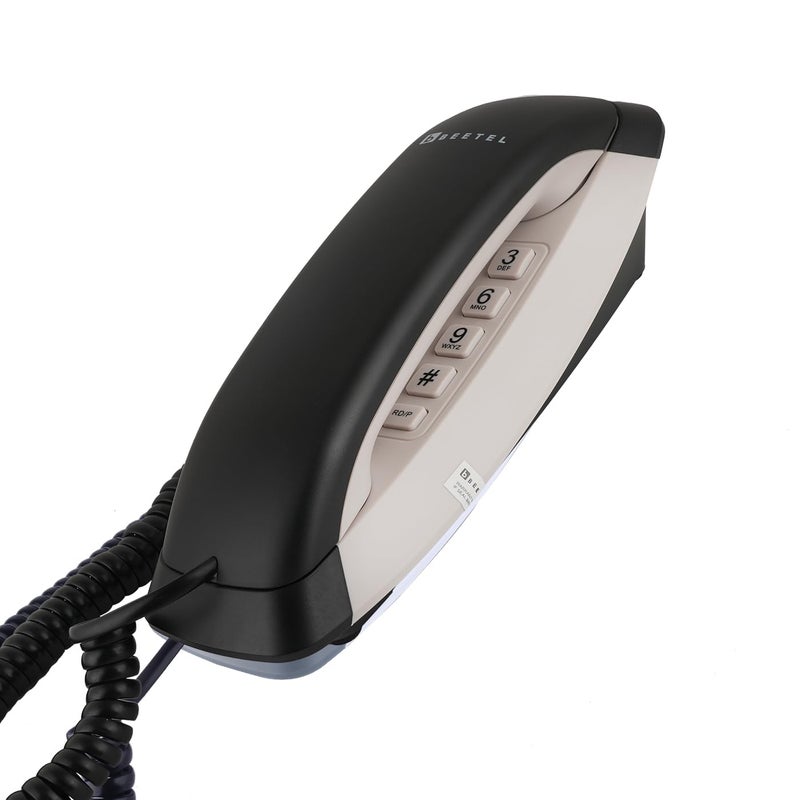 Beetel B29 Designer Slim and Stylish Corded Landline Phone,Ringer Volume Control,Wall/Desk Mountable,Clear Call Quality,Compact Design,Tone Pulse/Flash/Redial Function (Made in India) (Black/WG)(B29) - Image 5