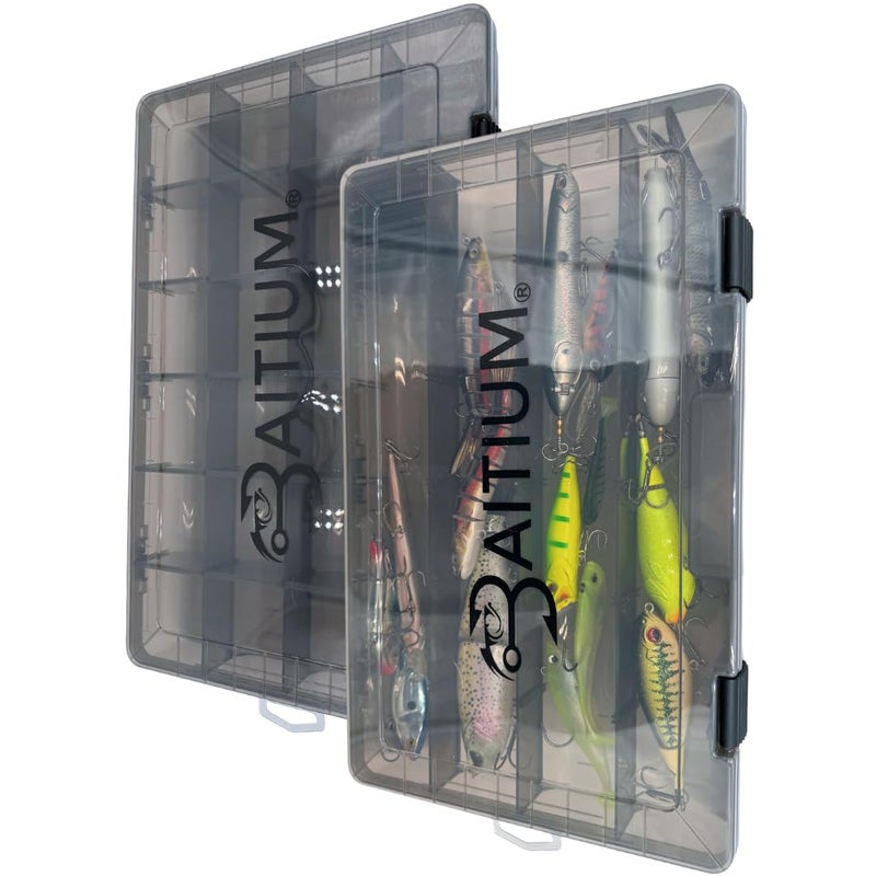 Baitium Fishing Tackle Box Organizer, Tackle Boxes With Dividers, Fishing Box, Tacklebox for Fishing, 3600 Tackle Tray or 3700, Lure Organizer, Plastic Storage- 3700 (2 Pack) - Image 1