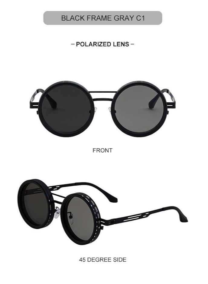 SHOWDAY Adjustable Tint Sunglasses Round Polarized Sunglasses 1-9 Gears Lightweight Glasses - Image 2