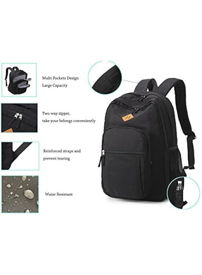 Classical Basic Travel Backpack For School Water Resistant Bookbag - Image 4