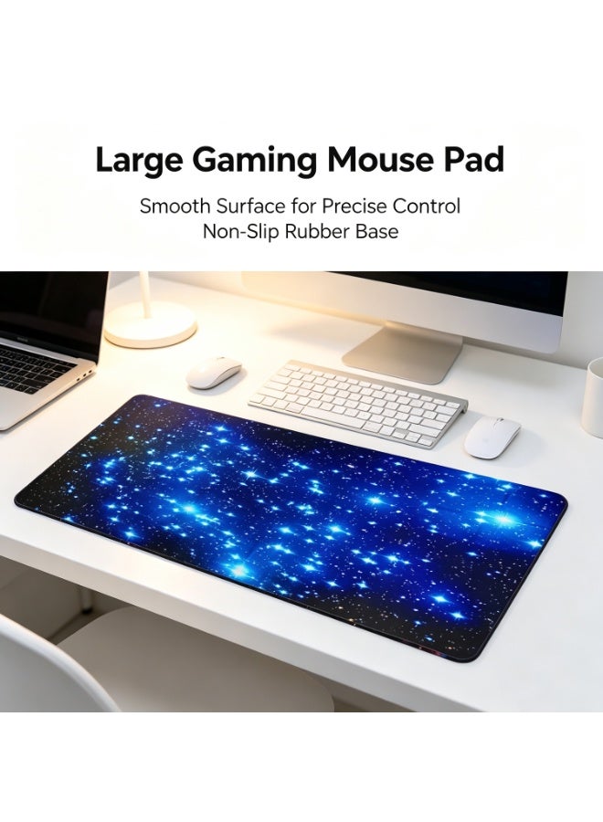 Starry Sky Anti-Slip Gaming Mouse Mat,Mouse Pad With Stitched Edge, Non-Slip Rubber Base, Premium-Textured And Waterproof Mousepad For Computers, Laptop, Office And Home, 600x300mm - Image 2