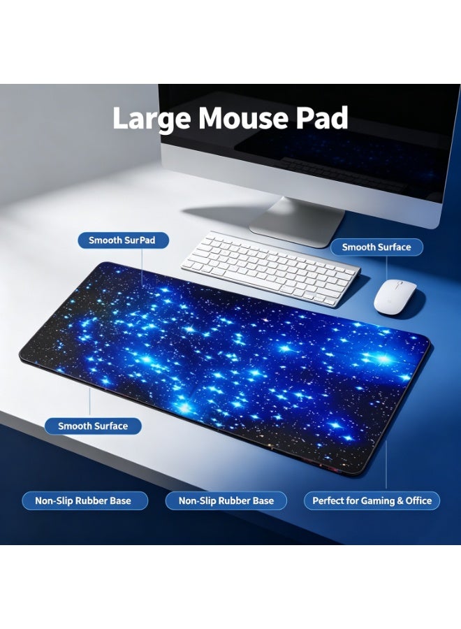 Starry Sky Anti-Slip Gaming Mouse Mat,Mouse Pad With Stitched Edge, Non-Slip Rubber Base, Premium-Textured And Waterproof Mousepad For Computers, Laptop, Office And Home, 600x300mm - Image 4