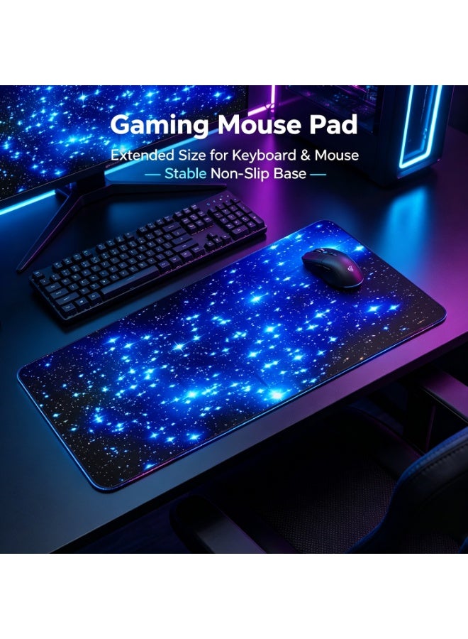 Starry Sky Anti-Slip Gaming Mouse Mat,Mouse Pad With Stitched Edge, Non-Slip Rubber Base, Premium-Textured And Waterproof Mousepad For Computers, Laptop, Office And Home, 600x300mm - Image 3