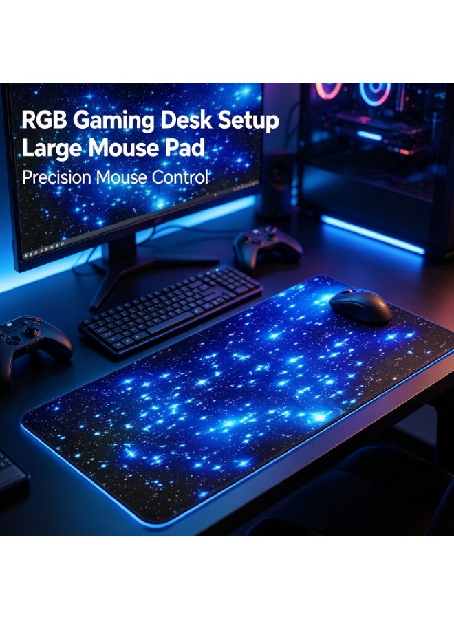 Starry Sky Anti-Slip Gaming Mouse Mat,Mouse Pad With Stitched Edge, Non-Slip Rubber Base, Premium-Textured And Waterproof Mousepad For Computers, Laptop, Office And Home, 600x300mm - Image 5