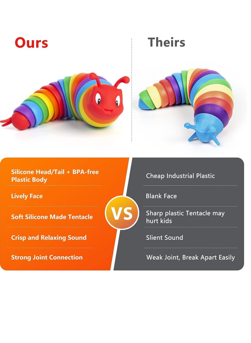 Generic Watok Fidget Alloy Toy, Sensory Fidget Toy for Kids and Adults, Cute Caterpillar Worm Toy, Autism Sensory Toys for Autistic Children, Kids Toys for Age 3 4 5 6 7 8 Years Old and Up Gifts for Girls and Boys - Image 2