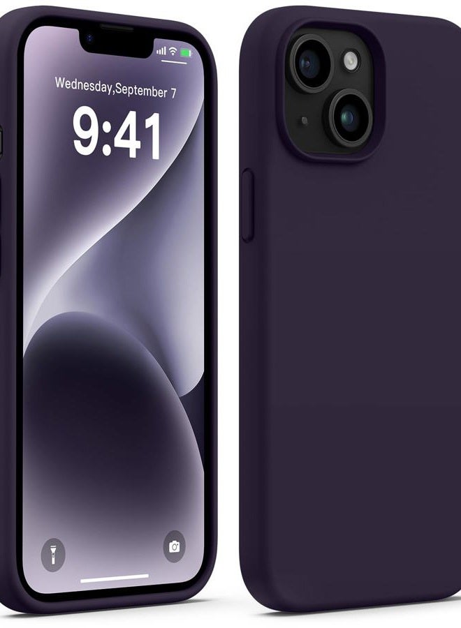 AOTESIER Compatible with iPhone 14 Case, Full Body Food-Grade Silicone Wear-Resistant, Anti-Drop Protection with Soft Anti-Scratch Microfiber Lining Phone Case for iPhone 14, 6.1 inch, Elderberry - Image 1