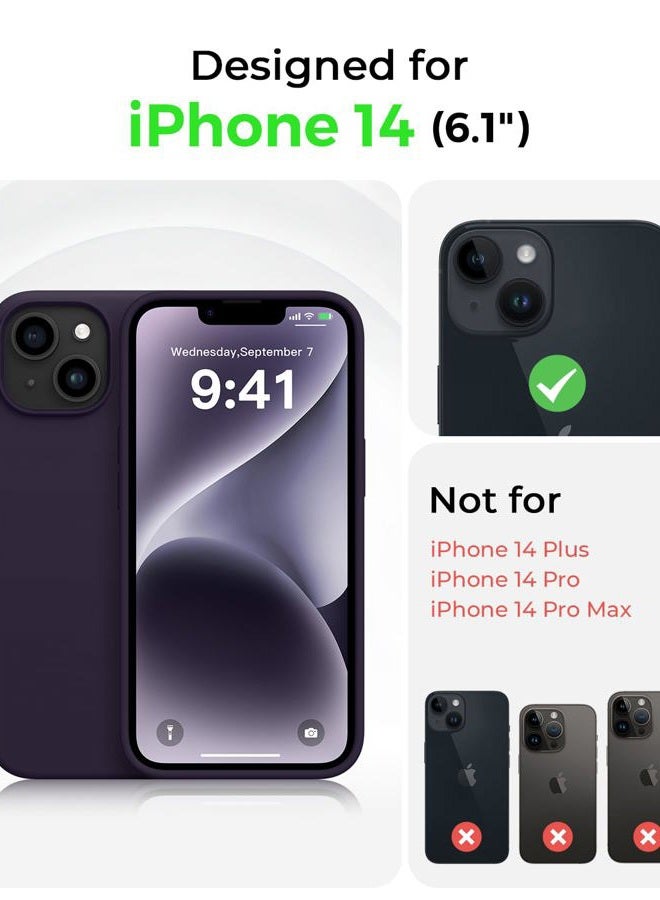 AOTESIER Compatible with iPhone 14 Case, Full Body Food-Grade Silicone Wear-Resistant, Anti-Drop Protection with Soft Anti-Scratch Microfiber Lining Phone Case for iPhone 14, 6.1 inch, Elderberry - Image 5