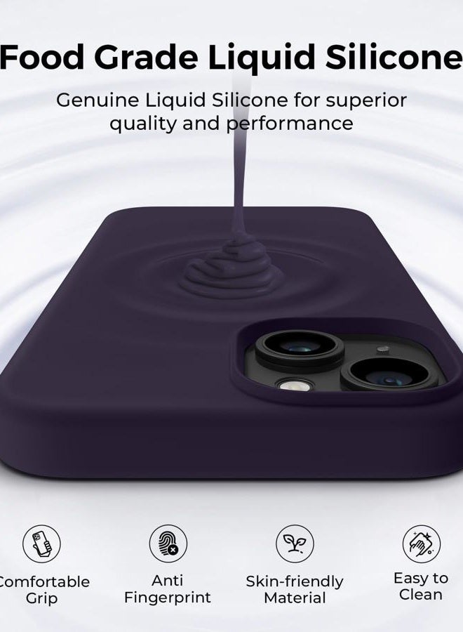AOTESIER Compatible with iPhone 14 Case, Full Body Food-Grade Silicone Wear-Resistant, Anti-Drop Protection with Soft Anti-Scratch Microfiber Lining Phone Case for iPhone 14, 6.1 inch, Elderberry - Image 4